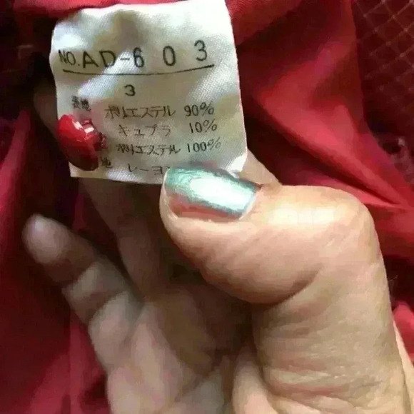 Vtg Retro 80s Mammina Tokyo Chiffon Dress Plaid Re - Picture 8 of 11